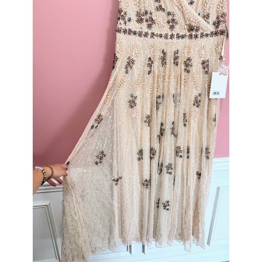 Mac Duggal Cap Sleeve Embellished Dress in Blush STYLE 93575 BLUSH SIZE 18 - Picture 5 of 13